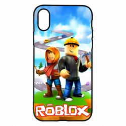 Чехол для iPhone X/Xs Roblox backraund game mapa - PrintSalon