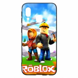 Чехол для Samsung A40 Roblox backraund game mapa - PrintSalon