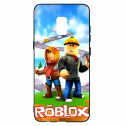 Чехол для Samsung A8+ 2018 Roblox backraund game mapa - PrintSalon