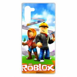 Чехол для Samsung Note 10 Roblox backraund game mapa - PrintSalon