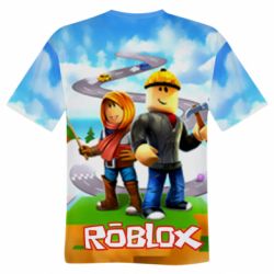 Мужская футболка 3D Roblox backraund game mapa - PrintSalon