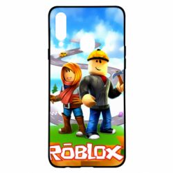 Чехол для Samsung A20s Roblox backraund game mapa