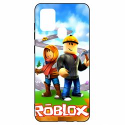 Чехол для Samsung A21s Roblox backraund game mapa - PrintSalon