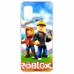 Чехол для Samsung A31 Roblox backraund game mapa - PrintSalon