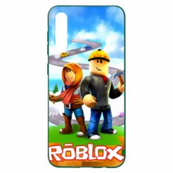 Чехол для Samsung A50 Roblox backraund game mapa - PrintSalon