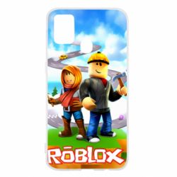 Чехол для Samsung M31 Roblox backraund game mapa