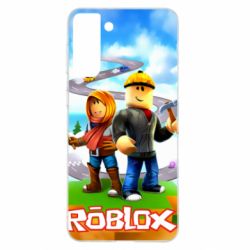 Чехол для Samsung S21+ Roblox backraund game mapa - PrintSalon