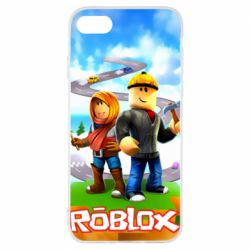 Чехол для iPhone 8 Roblox backraund game mapa - PrintSalon