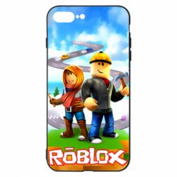 Чехол для iPhone 8 Plus Roblox backraund game mapa - PrintSalon