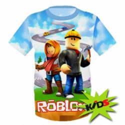 Детская 3D футболка Roblox backraund game mapa-PrintSalon Детская 3D футболка Roblox backraund game mapa