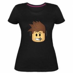 Женская премиум футболка Roblox head - PrintSalon