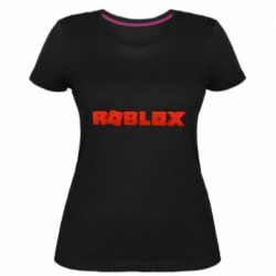 Жіноча преміум футболка Roblox logo 3d - PrintSalon