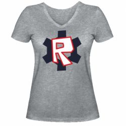 Жіноча футболка з V-подібним вирізом Roblox mini logo - PrintSalon