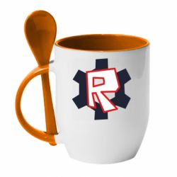 Чашка з ложкою Roblox mini logo - PrintSalon