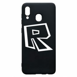 Чехол для Samsung A20 Roblox minimal logo - PrintSalon
