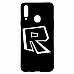 Чехол для Samsung A20s Roblox minimal logo - PrintSalon