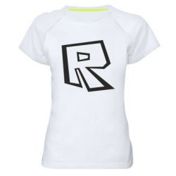 Женская футболка для спорта Roblox minimal logo - PrintSalon