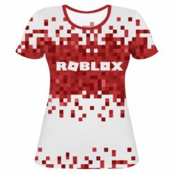 Женская футболка 3D Roblox of pixels background - PrintSalon
