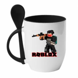 Чашка з ложкою Roblox Sniper - PrintSalon