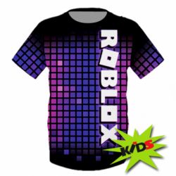 Детская 3D футболка Roblox squares-PrintSalon Детская 3D футболка Roblox squares