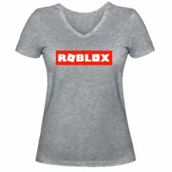 Жіноча футболка з V-подібним вирізом Roblox suprem - PrintSalon