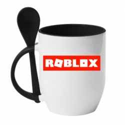 Чашка з ложкою Roblox suprem - PrintSalon