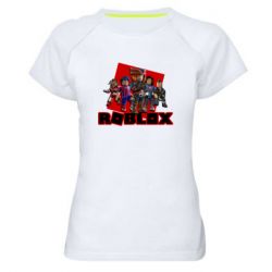 Женская футболка для спорта Roblox Team Of Heroes - PrintSalon