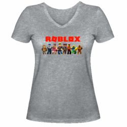 Жіноча футболка з V-подібним вирізом Roblox team - PrintSalon