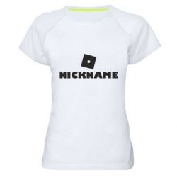 Жіноча футболка для спорту Roblox Your Nickaneme - PrintSalon