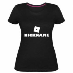 Жіноча преміум футболка Roblox Your Nickaneme - PrintSalon