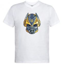 Мужская футболка  с V-образным вырезом Робот bumblebee - PrintSalon