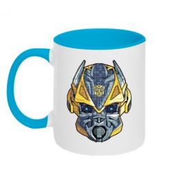 Чашка двухцветная 320ml Робот bumblebee - PrintSalon