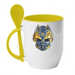 Чашка с ложкой Робот bumblebee - PrintSalon