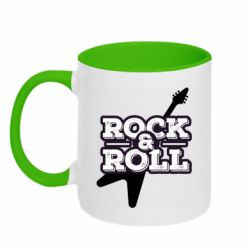 Чашка двухцветная 320ml Rock-n-Roll on guitar - PrintSalon