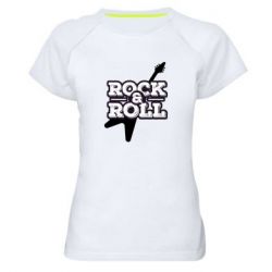 Женская футболка для спорта Rock-n-Roll on guitar - PrintSalon