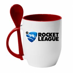 Чашка с ложкой Rocket League logo - PrintSalon