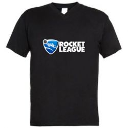 Мужская футболка  с V-образным вырезом Rocket League logo - PrintSalon