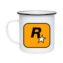 Кружка эмалированная Rockstar Games logo - PrintSalon