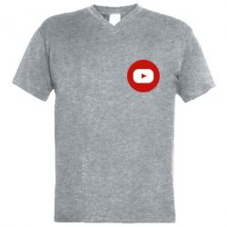 Мужская футболка  с V-образным вырезом Round logo - PrintSalon