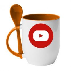 Чашка с ложкой Round logo - PrintSalon