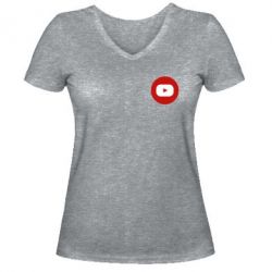 Женская футболка с V-образным вырезом Round logo - PrintSalon