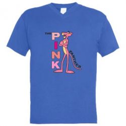 Мужская футболка  с V-образным вырезом Розовая пантера - PrintSalon