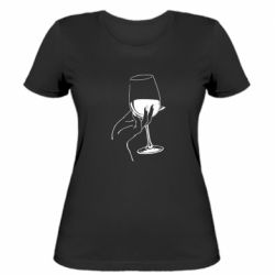 Женская футболка Рука с бокалом - PrintSalon