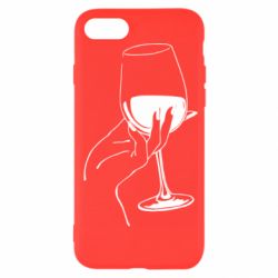 Чехол для iPhone SE 2022 Рука с бокалом - PrintSalon