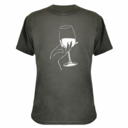 Камуфляжная футболка Рука с бокалом - PrintSalon