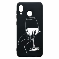 Чехол для Samsung A30 Рука с бокалом - PrintSalon