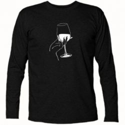 Футболка с длинным рукавом Рука с бокалом - PrintSalon