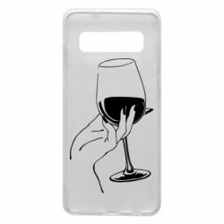Чехол для Samsung S10 Рука с бокалом - PrintSalon