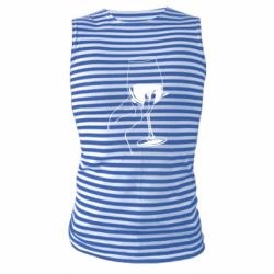 Майка-тельняшка Рука с бокалом