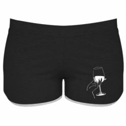 Женские шорты Рука с бокалом - PrintSalon